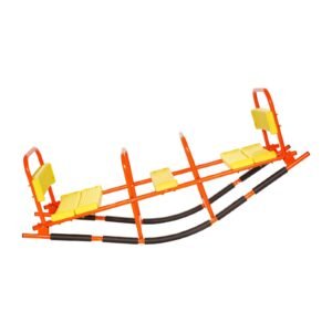Kids Seesaw, 200 lbs Load Capacity, Metal Rocking Teeter Totter with Handles, Toddler Seesaw for Children Aged 3+, Kids Outdoor Playground Equipment for Lawn, Backyard, Playground, 2 Seats