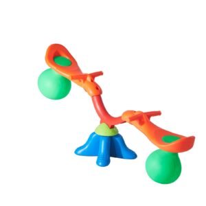 Kids Seesaw, 55 lbs Load Capacity per Seat, Sit and Spin Teeter Totter with Handles, Kids Outdoor Playground Equipment, Swiveling 360 Degrees Rotating for Children Aged 3+, Multi Colored