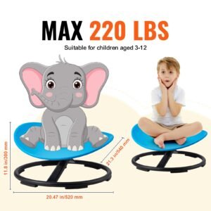 kids swivel chair, 220 lbs capacity, sensory spinning chair, autistic kids sensory toy chair with non slip metal base, toddler sit and spin chair for coordination balance focus training blue