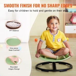 kids swivel chair, 220 lbs capacity, sensory spinning chair, autistic kids sensory toy chair with non slip metal base, toddler sit and spin chair for coordination balance focus training green