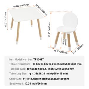 kids table and 2 chairs set, toddler table and chair set, children multi activity table for art, craft, reading, learning, 1 table and 2 chairs