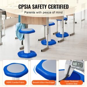 kids wobble chair, active chair with sponge cushion, wobble stool improves focus, posture and calm children, ideal for schools and home, age 7 14, blue