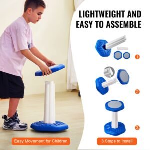 kids wobble chair, active chair with sponge cushion, wobble stool improves focus, posture and calm children, ideal for schools and home, age 7 14, blue