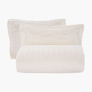 King Quilt Set, 3-Piece Lightweight Comforter, Microfiber King Size Bedding Set, Beige Bedspreads with 1 Quilt and 2 Pillow Shams, Lightweight Bedspread Coverlet Bedding Set, for All Season