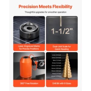 knockout punch set, 10 ton hydraulic knockout set, 1/2" to 2" ko tool kit hole making tool, ko tools kit w/6 dies for metal electrical cabinets, electrical control cabinets, switch cabinets