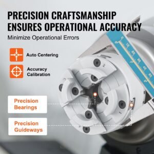 kp2 3/4 lathe chuck, 4 jaw 2.75" diameter, metal lathe chuck turning machine accessories, self centering tool, for lathe, precision machining, grinding machines, milling machines