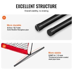 l screen baseball for batting cage, 7x7 ft baseball & softball safety screen, body protector portable batting screen with carry bag & ground stakes, baseball pitching net for pitchers protection