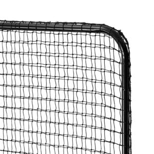 l screen baseball for batting cage, 7x7 ft softball safety screen, body protector portable batting screen with carry bag, wheels, ground stakes, heavy duty pitching net for pitchers protection