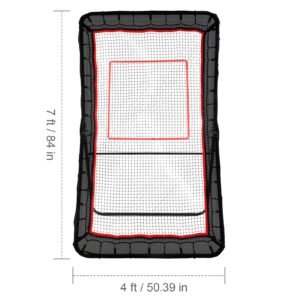 lacrosse rebounder for backyard, 4x7 ft volleyball bounce back net, pitchback throwback baseball softball return training screen, adjustable angle shooting practice training wall with target