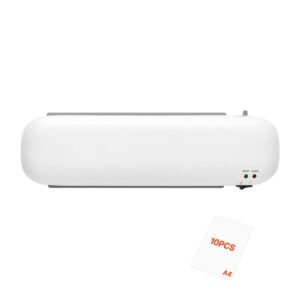 Laminator Machine, Thermal Laminator for Max A4 Paper Size, 3-4 min Quick Warm Portable Laminator, 3-5 mil Thickness, Ideal for Home, Office, Business, or School Supplies, White + Grey