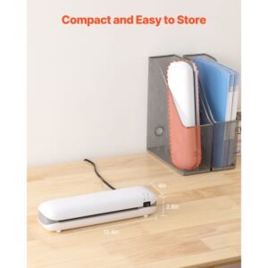 laminator machine, thermal laminator for max a4 paper size, 3 4 min quick warm portable laminator, 3 5 mil thickness, ideal for home, office, business, or school supplies, white + grey
