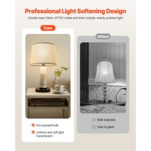 lamp shade 2 set, 11 in top x 13 in bottom x 10 in high (spider fitter), medium lampshade with harp, replacement lamp shade for table & floor lamps pendant lights, light linen with black edge