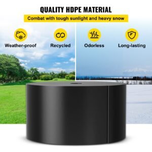 landscape edging, 10 inch depth 60 ft total length, recycled hdpe coiled terrace board, flexible bender border for landscaping, lawn, garden, yard, against invading weeds, black