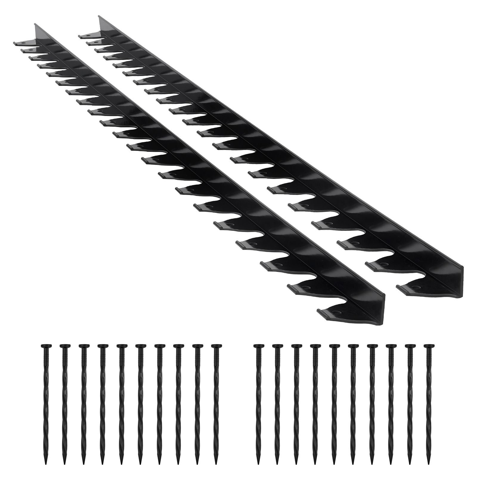 landscape edging border, 10pcs 6 ft x 1.6 in plastic garden edging with 60 spikes, sun resistant flowerbed borders, diy layout, no dig garden edger border divider for lawn edgings for yard