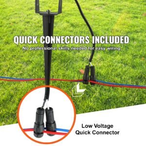 landscape lighting, 6w low voltage led landscape lights, ip66 waterproof landscape spotlights yard lawn garden pathway outdoor lights 12v 24v 450lm warm white 3000k (12 pack with connectors)