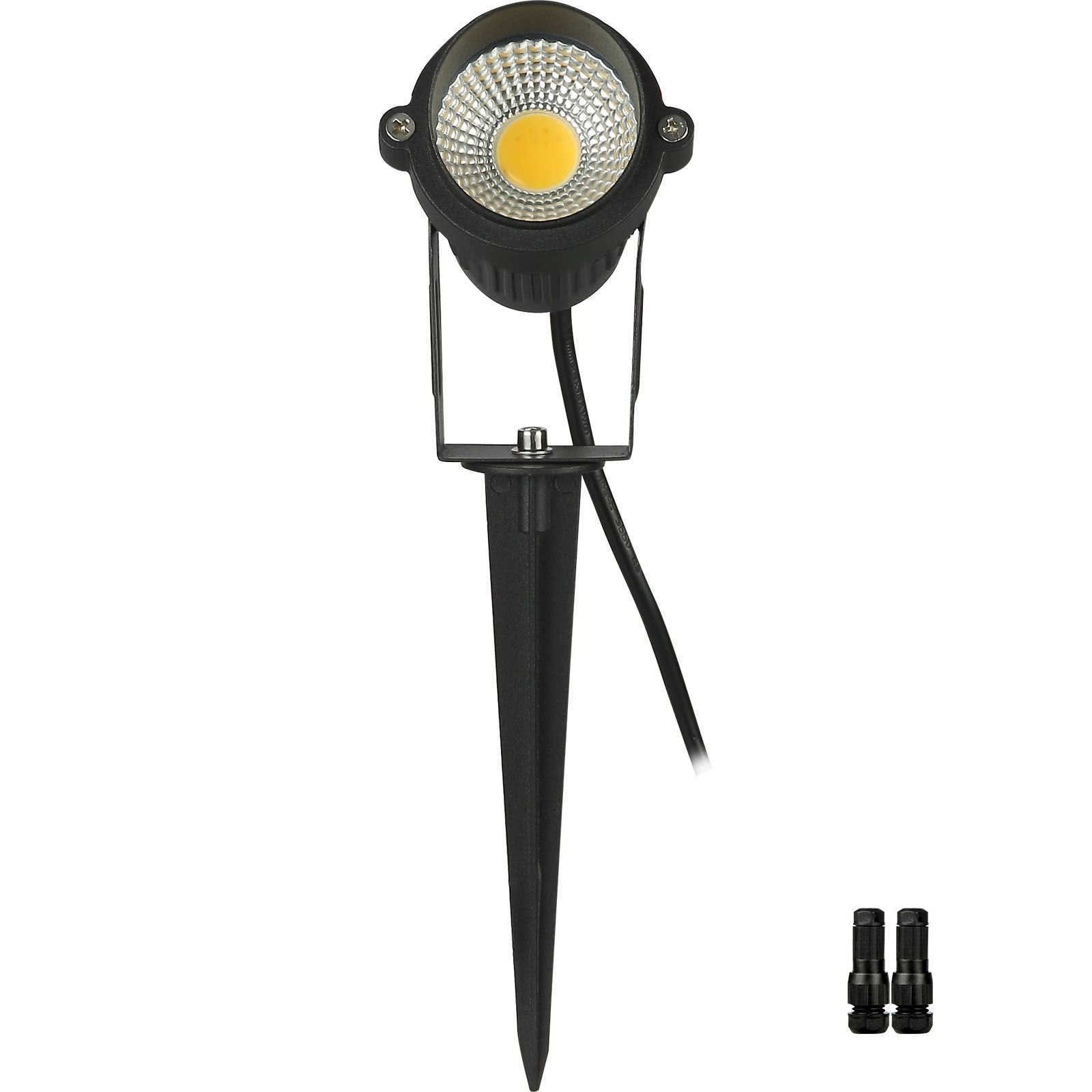 landscape lighting, 6w low voltage led landscape lights, ip66 waterproof landscape spotlights yard lawn garden pathway outdoor lights 12v 24v 450lm warm white 3000k (12 pack with connectors)