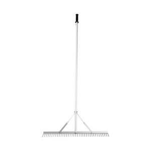 landscape rake, 36" head aluminum landscape rake, lake weed rake with 75" long handle, for loosening soil, lawn care, weeding lake, garden, pond