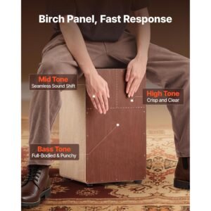 large cajon box drum wooden birchwood percussion instrument with snare wires