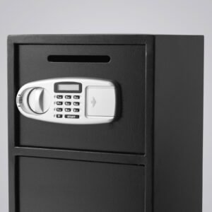 large double door security safe box 2.6 cubic feet steel safe box strong box with digital lock for money gun jewelry black