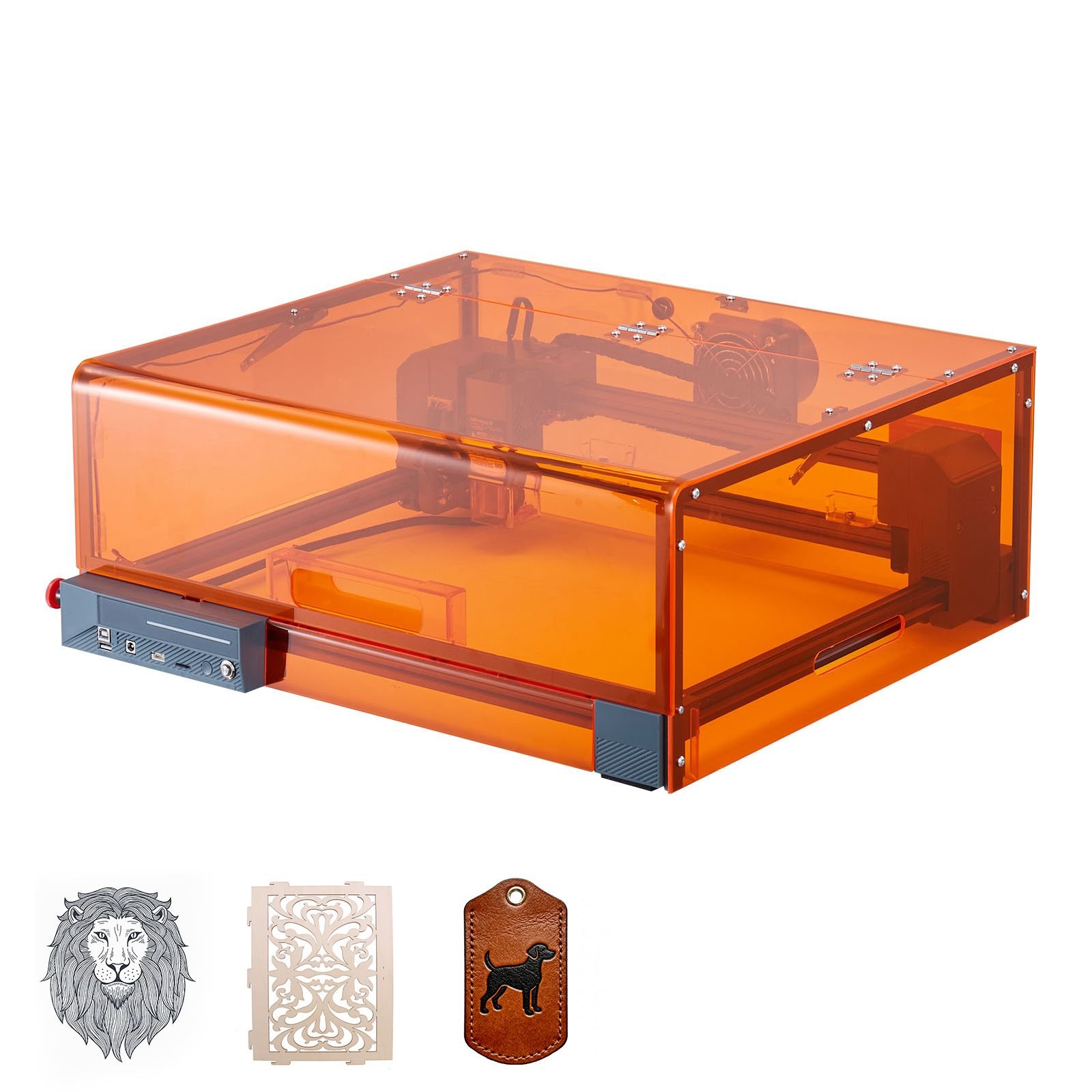 laser engraver, 10w, laser engraving and cutting machine with enclosure, laser cutter engraver machine, 11.8 x 11.8 in working area, 7000 mm/min, for wood, leather, glass, certain metal, class 1