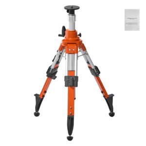 Laser Level Tripod Stand, 5/8"-11 Thread Mount, 27.16-67.71 inch Height Adjustment Heavy Duty Survey Tripod, with Level Bubble & Diffusion Limiter , Liftable Non-Skid Feet for Construction
