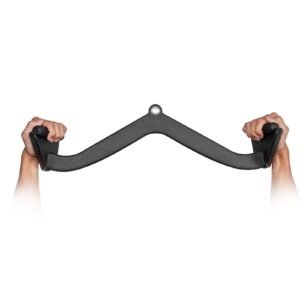lat pulldown attachment, cable machine rowing v bar attachment, tricep pull down bar, back strength training rubber coated handle grip, bicep curl tricep lat pulldown bar for home gym fitness