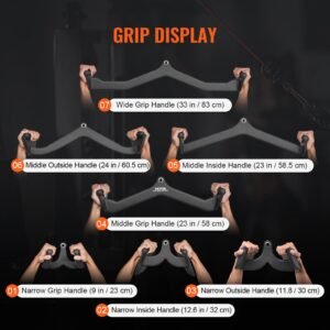 lat pulldown attachments, cable machine rowing t bar v bar 7 set, tricep pull down bar, back strength training rubber coated handle grip, bicep curl tricep lat pulldown bar for home gym fitness