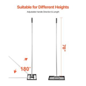 lawn leveling rake, lawn leveler with 78 in handle, 17x10 in ground plate, rust resistant carbon steel soil leveler, 5 heights adjustable, effort saving lawn leveling tool for yard golf court