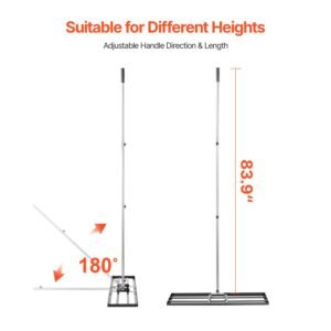 lawn leveling rake, lawn leveler with 83.9 in handle, 36x10 in ground plate, rust resistant carbon steel soil leveler, 3 heights adjustable, effort saving lawn leveling tool for yard golf court