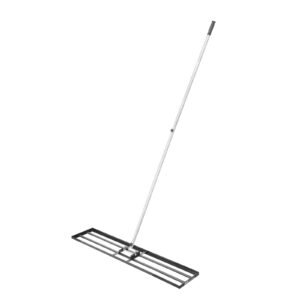 lawn leveling rake, lawn leveler with 83.9 in handle, 48x10 in ground plate, rust resistant carbon steel soil leveler, 2 heights adjustable, effort saving lawn leveling tool for yard golf court