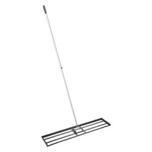 lawn leveling rake, lawn leveler with 83.9 in handle, 48x10 in ground plate, rust resistant carbon steel soil leveler, 2 heights adjustable, effort saving lawn leveling tool for yard golf court