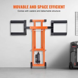 lawn mower lift with hydraulic jack, 500 lbs weight capacity, solid carbon steel lawn mower lift, adjustable movable lawn lifter for riding tractors and zero turn lawn mowers, orange