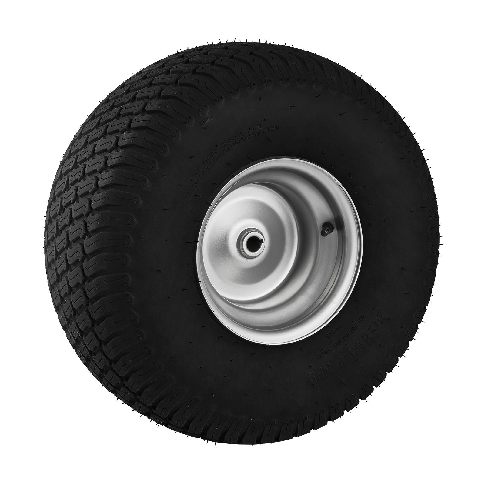 lawn mower tires with rim, 20x8 8" tubeless tractor tires, 2 pack tire and wheel assembly, s turf pneumatic tires with 3.5" offset hub and 3/4" bushing size, for riding mowers lawn tractors