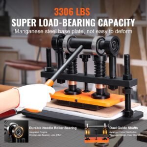 leather cutting machine, 10.2 x 4.7 in embossing plate manual die cutter, 0.47 in pressure stroke dual guide shafts die cut machine, leather embossing machine for various of materials