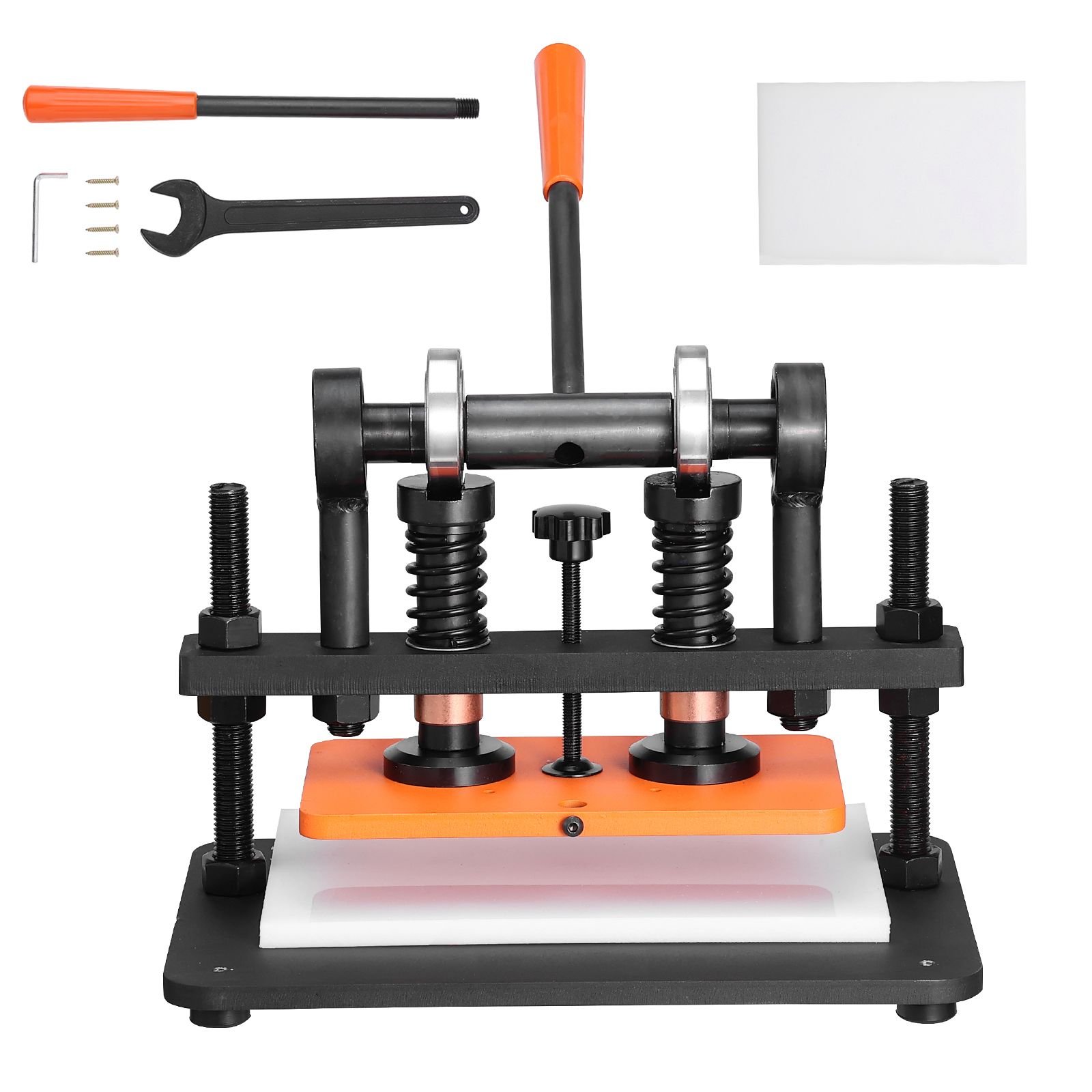 leather cutting machine, 10.2 x 5.9 in embossing plate manual die cutter, 0.47 in pressure stroke dual guide shafts die cut machine, leather embossing machine for various of materials