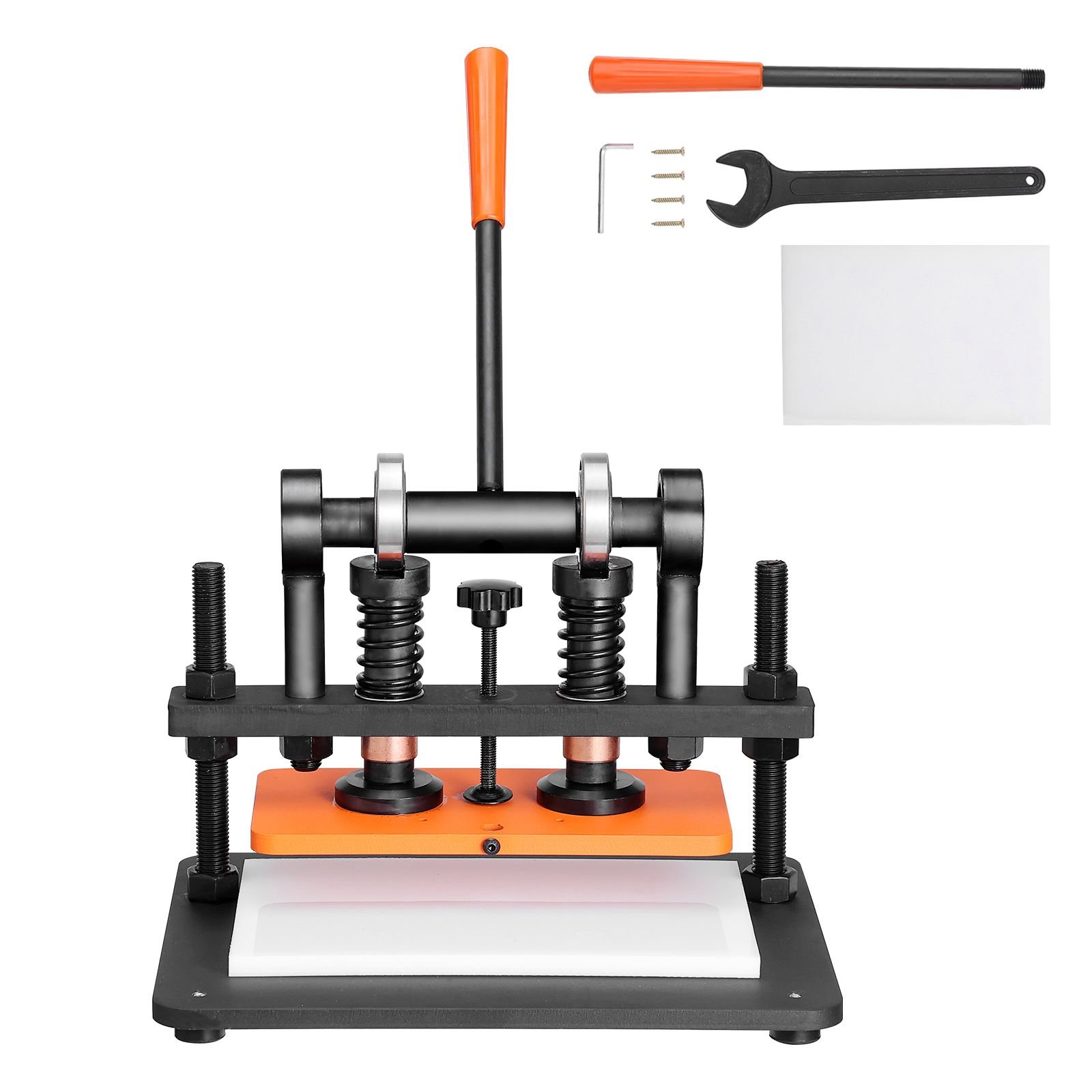 leather cutting machine, 11 x 5.5 in embossing plate manual die cutter, 0.47 in pressure stroke dual guide shafts die cut machine, leather embossing machine for various of materials