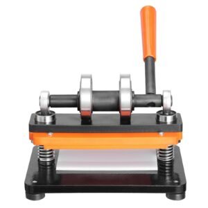 leather cutting machine, 7.1 x 3.9 in embossing plate manual die cutter, 0.47 in pressure stroke dual guide shafts die cut machine, leather embossing machine for various of materials