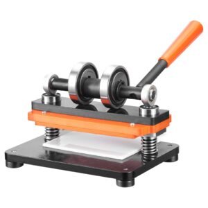 leather cutting machine, 7.1 x 3.9 in embossing plate manual die cutter, 0.47 in pressure stroke dual guide shafts die cut machine, leather embossing machine for various of materials