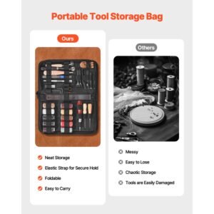 leather working tools kit, 38 pcs leather craft tools with portable canvas storage bag, engraving punching sewing stamping cutting tools, ideal for beginners diy enthusiasts and professionals