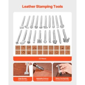 leather working tools kit, 72 pcs leather craft tools with portable leather storage bag, engraving punching sewing stamping sanding tools, ideal for beginners diy enthusiasts and professionals