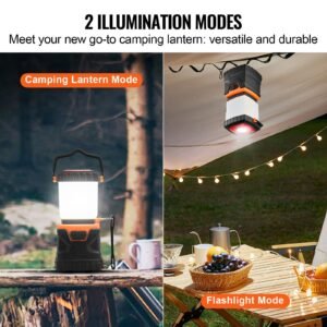 led camping lantern, all in one, 1000lm, 360° illumination, 4 lighting modes, battery powered light, outdoor robust flashlight, built to last light, ideal for hiking fishing outages repairs