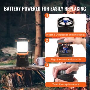 led camping lantern, all in one, 1000lm, 360° illumination, 4 lighting modes, battery powered light, outdoor robust flashlight, built to last light, ideal for hiking fishing outages repairs