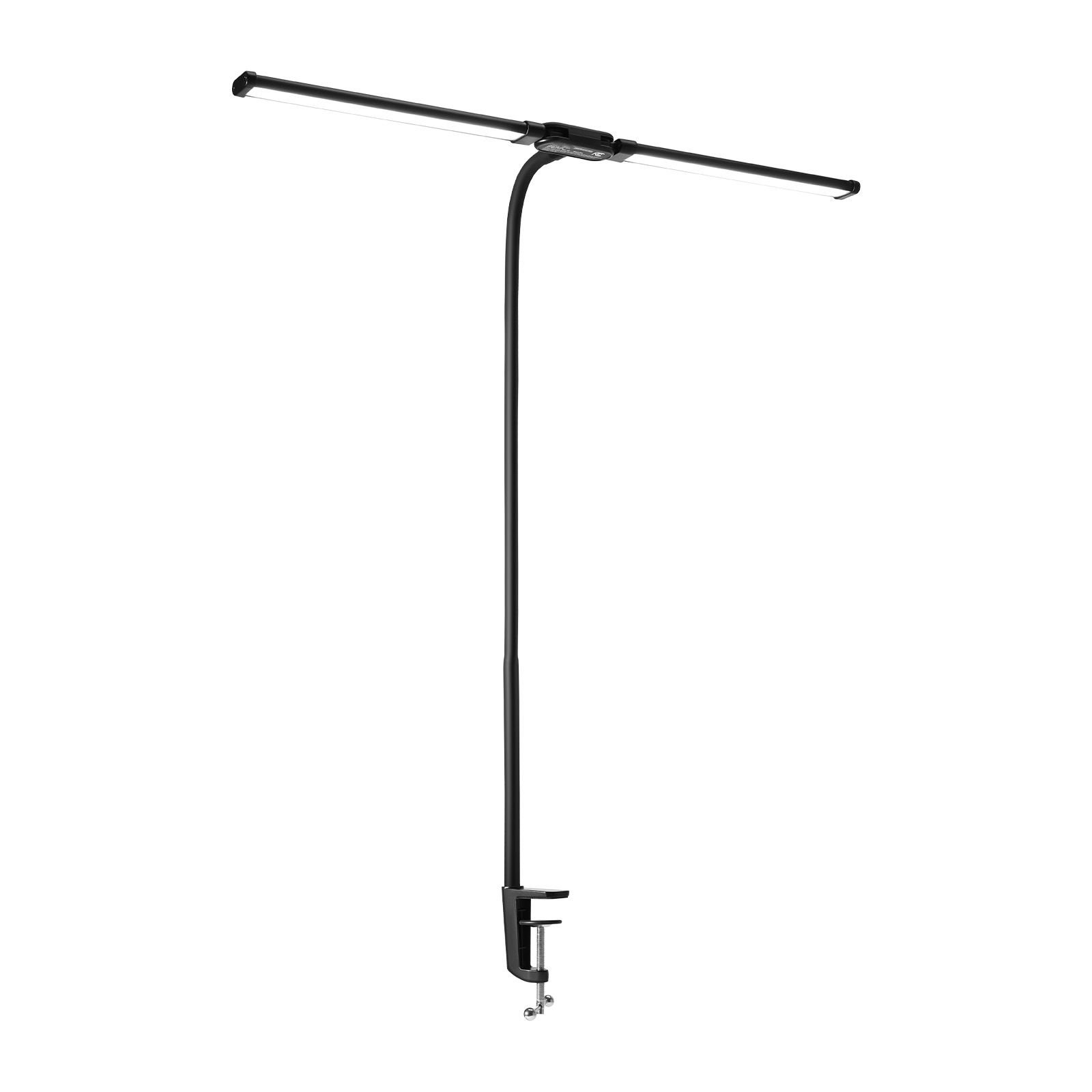 led desk lamp with clamp, double head architect desk lamp for home office, eye caring desk light with 360° adjustable gooseneck, 50 lighting modes & timer function for studying working drawing