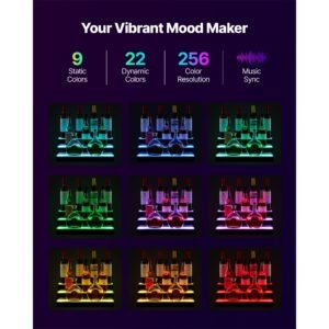 led lighted liquor bottle display, 3 tiers 20 inches whiskey rack, supports usb, illuminated home bar shelf with rf remote & app control, 9 static colors, acrylic lighted shelf for 15 bottles