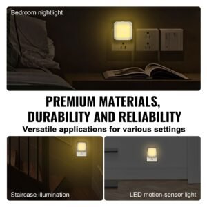led night light, 2 pack plug in led night light, 0.6 w 3000k soft white light, with dusk to dawn light sensor, for bedroom, bathroom, hallway