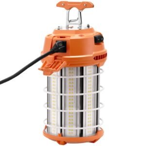 led portable work lamp, 150w, 20000lm, 5000k durable & water resistant, linkable up to 6 units, ceiling or stand job site illumination for both indoor & outdoor use