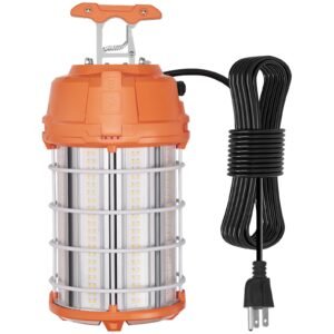 led portable work lamp, 150w, 20000lm, 5000k durable & water resistant, linkable up to 6 units, ceiling or stand job site illumination for both indoor & outdoor use