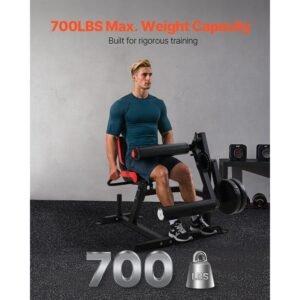 leg extension and curl machine, 700 lbs capacity lower body special leg machines, adjustable leg exercise bench, leg rotary extension for thigh, home gym workout training weight equipment