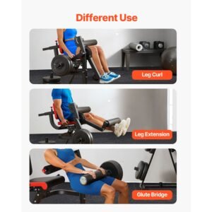 leg extension and curl machine, 700 lbs capacity lower body special leg machines, adjustable leg exercise bench, leg rotary extension for thigh, home gym workout training weight equipment
