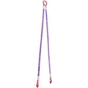 lifting sling straps, 2pcs two leg polyester bridle sling with hooks, 4400lb capacity, 5ft heavy duty rigging strap, thickened & wear resistant webbing slings for engines cranes hoists truck